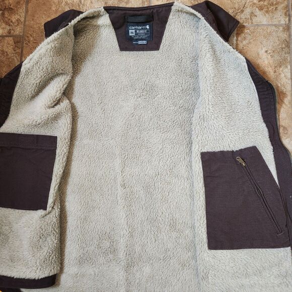 Carhartt Sherpa Lined Vest – Men’s 2XL – Dark Brown – Workwear – NWT - Picture 2 of 9